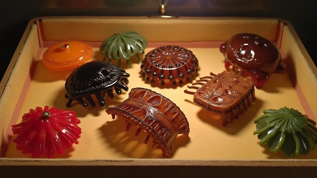 Collection of vintage Bakelite hair combs