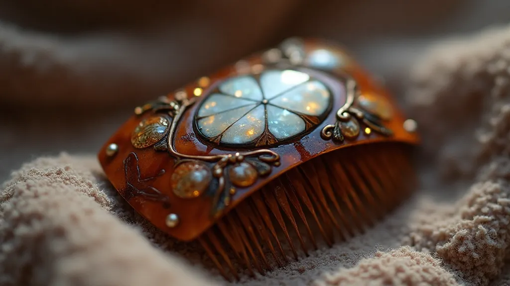 Vintage tortoiseshell and mother-of-pearl hair comb