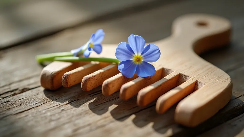 Simple wooden hair comb